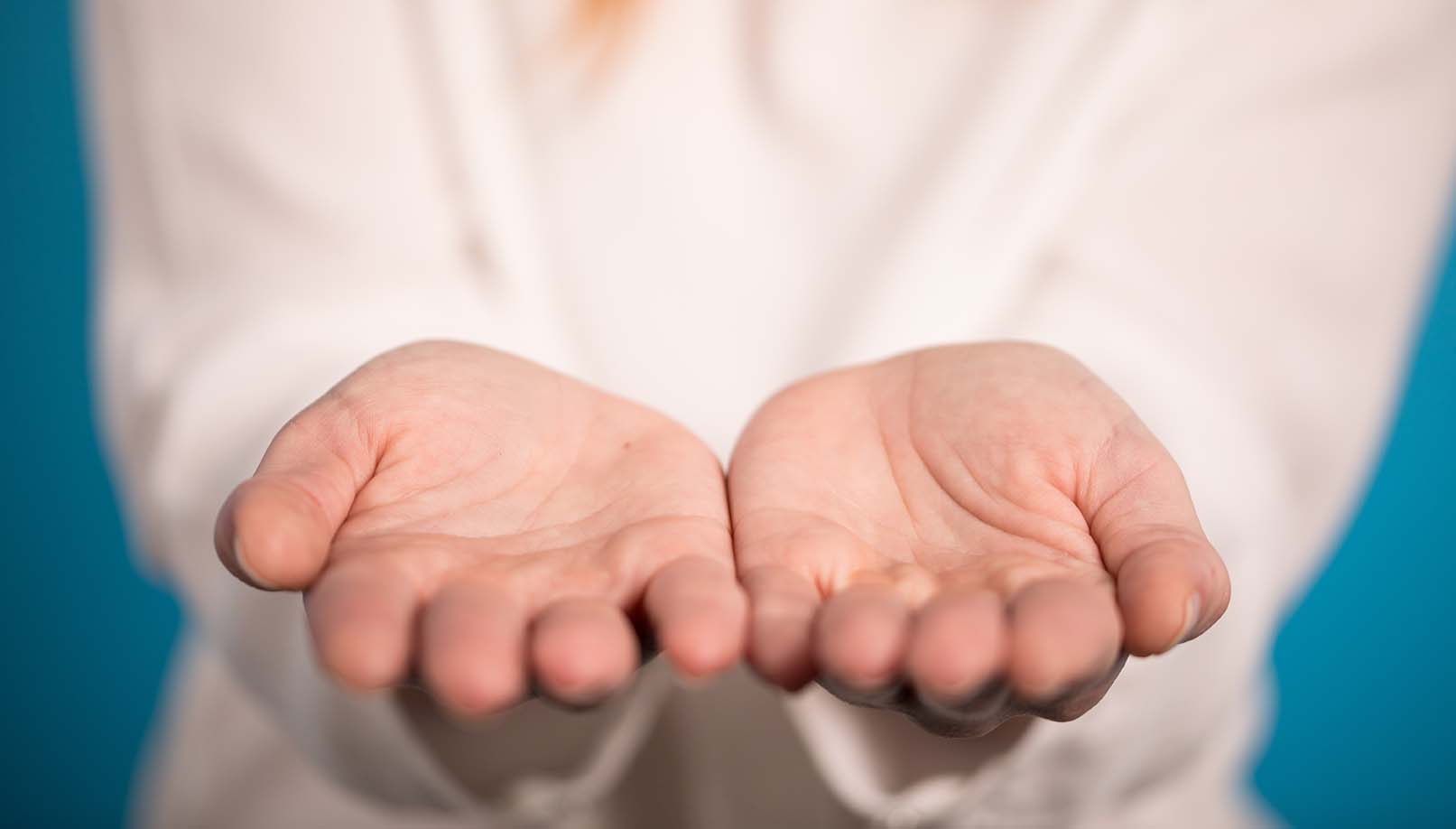 girl with open hands